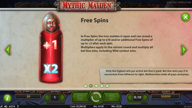 Характеристики слота Mythic Maiden 2