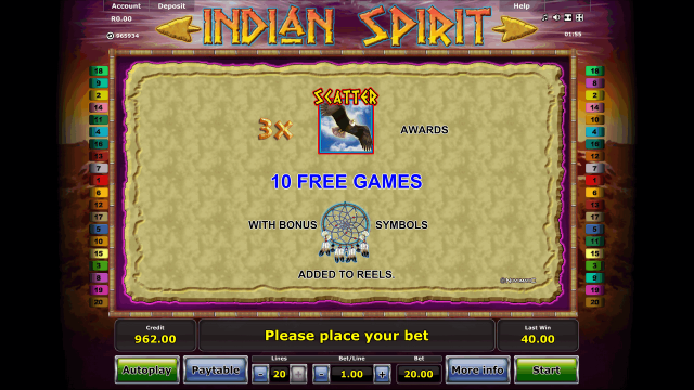 Характеристики слота Indian Spirit 8