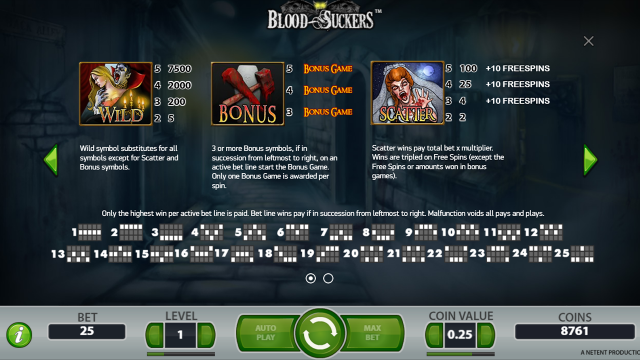 Игровой интерфейс Blood Suckers 1